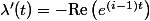 \lambda'(t)=-\text{Re}\left(e^{(i-1)t}\right)